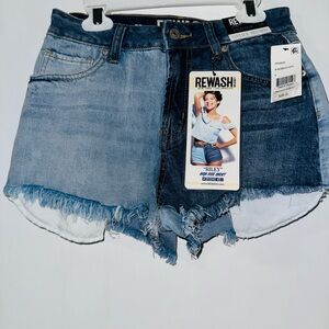 Rewash Two-Tone Blue Jean Shorts